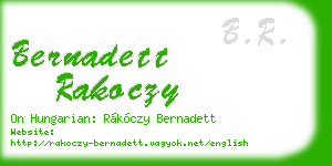 bernadett rakoczy business card